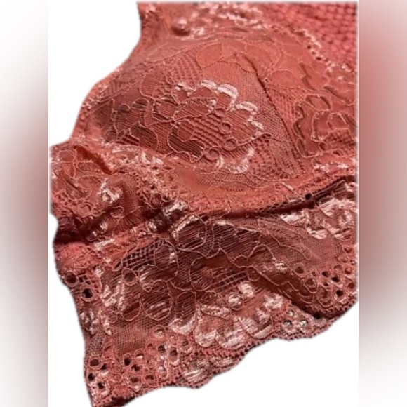 Women’s Size Large & medium Bra Padded Pink Lace Lingerie Rene Rofe Nylon $28 - Picture 6 of 7